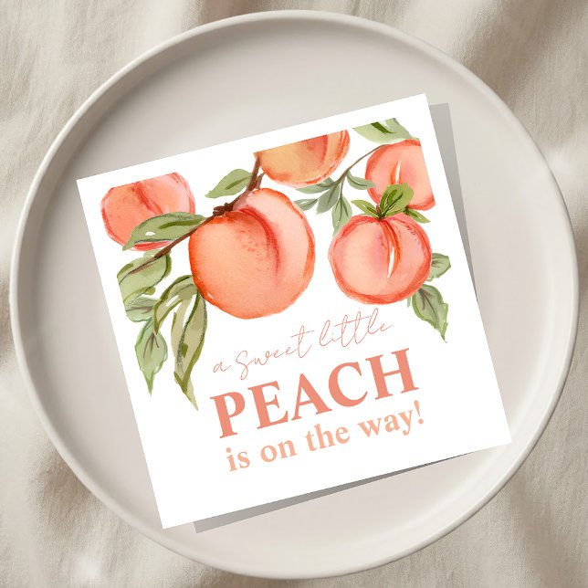 Sweet Little Peach Baby Shower  Serviette (Von Creator hochgeladen)
