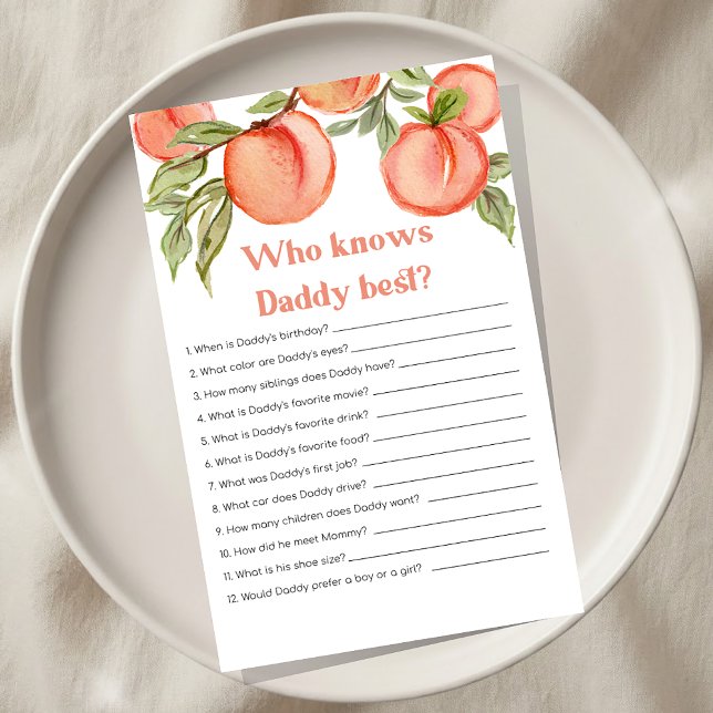 Sweet Little Peach Baby Shower Who knows Dad Game (Von Creator hochgeladen)