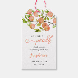 Sweet Little Peach Birthday Party Geschenkanhänger