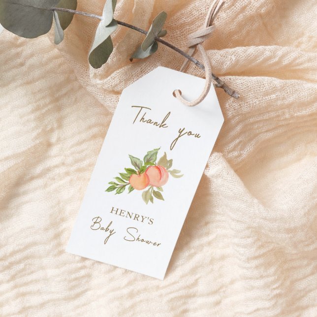 Sweet Little Peach Fruit Baby Dusche Vielen Dank Geschenkanhänger (Von Creator hochgeladen)