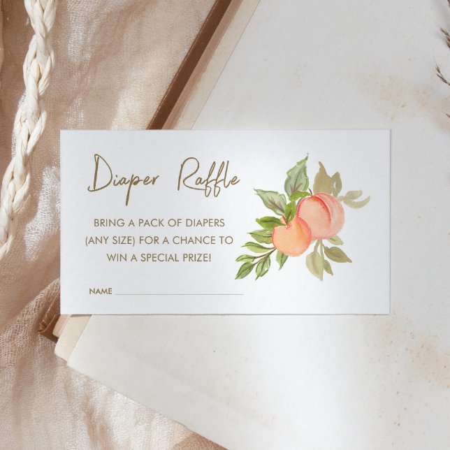 Sweet Little Peach Fruit Babydusche Windelwindeln Begleitkarte (Von Creator hochgeladen)
