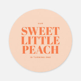 Sweet Little Peach Girl Erster Geburtstag Einladung
