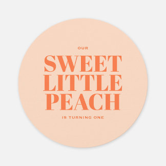 Sweet Little Peach Girl Erster Geburtstag Einladung