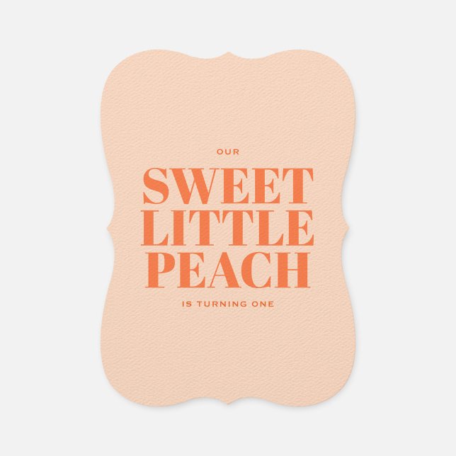 Sweet Little Peach Girl Erster Geburtstag Einladung (Von Creator hochgeladen)