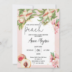 Sweet Little Peach Girls Babydusche Arkade Einladung