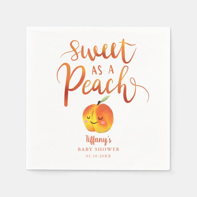 Sweet Little Peach Girls Summer Baby Dusche Serviette (Vorderseite)