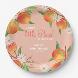 Sweet  Little Peach On The Way Baby Shower Pappteller