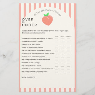 Sweet Little Peach Over oder unter Baby Shower Gam