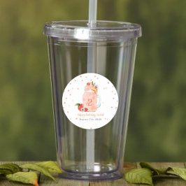 Sweet Little Peach Smoothie 2. Geburtstag Party Runder Aufkleber