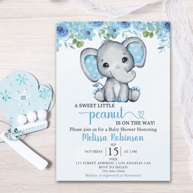Sweet Little Peanut is on the way Baby shower Boy Einladung (Von Creator hochgeladen)