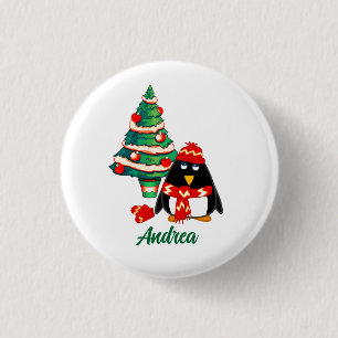 Sweet Little Penguin Individuelle Name Weihnachtsg Button