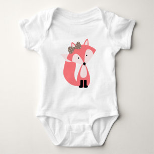 Sweet Little Pink Fox Baby Strampler