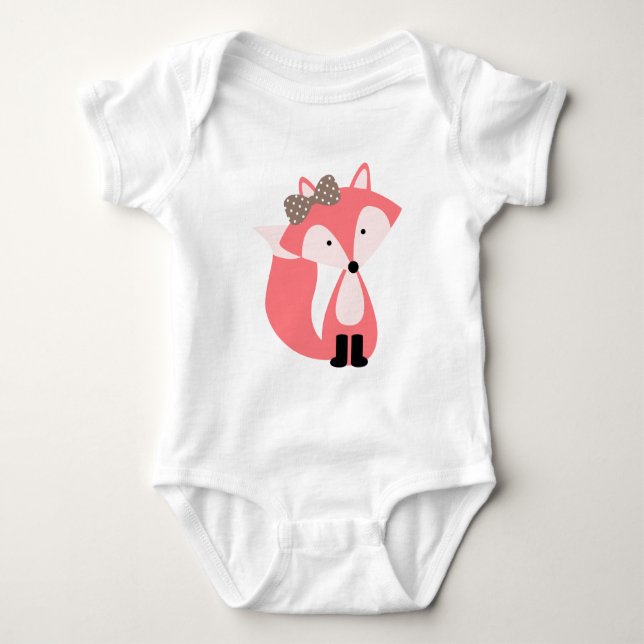 Sweet Little Pink Fox Baby Strampler (Vorderseite)