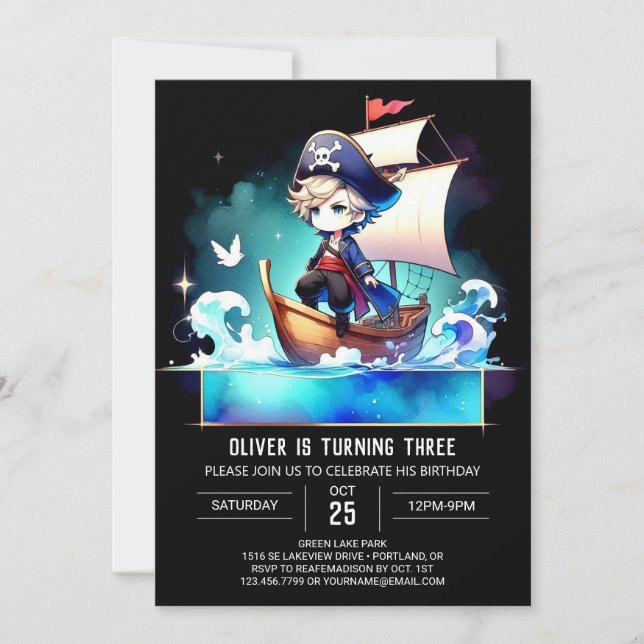 Sweet Little Pirate Einladung (Vorderseite)