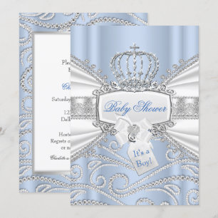 Sweet Little Prince Diamond Boy Babydusche Einladung