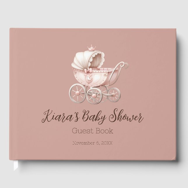 Sweet Little Princess Baby Dusche Personalisiert Gästebuch (Vorderseite)