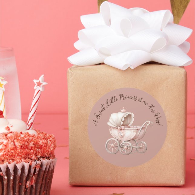 Sweet Little Princess Baby Dusche Runder Aufkleber (Party)