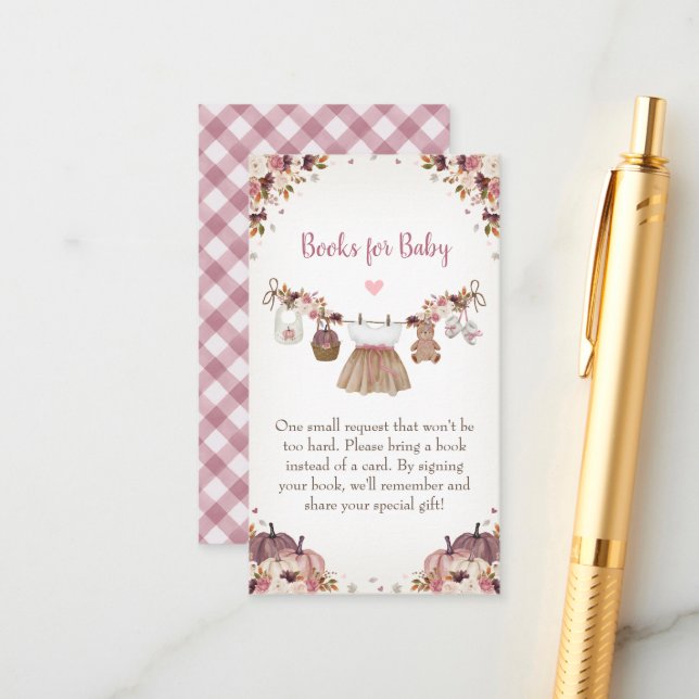 Sweet Little Pumpkin Autumn Baby Shower  Begleitkarte (Vorderseite/Rückseite Beispiel)