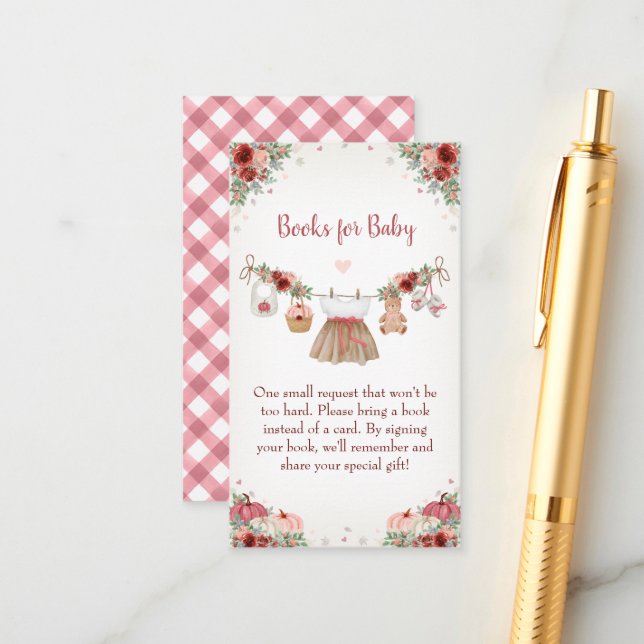 Sweet Little Pumpkin Autumn Baby Shower  Begleitkarte (Vorderseite/Rückseite Beispiel)