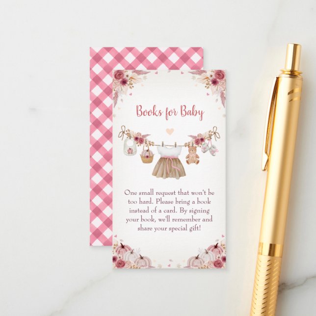 Sweet Little Pumpkin Autumn Baby Shower  Begleitkarte (Vorderseite/Rückseite Beispiel)