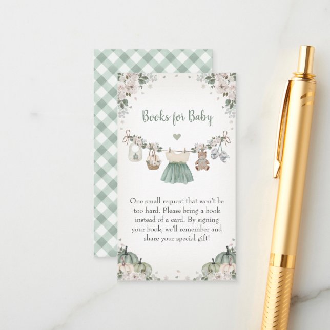 Sweet Little Pumpkin Autumn Baby Shower  Begleitkarte (Vorderseite/Rückseite Beispiel)