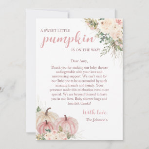 Sweet Little Pumpkin Autumn Baby Shower Dankeskarte