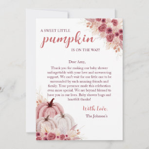 Sweet Little Pumpkin Autumn Baby Shower Dankeskarte