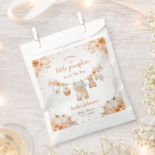 Sweet Little Pumpkin Autumn Baby Shower Geschenktütchen (Ausgeschnitten)
