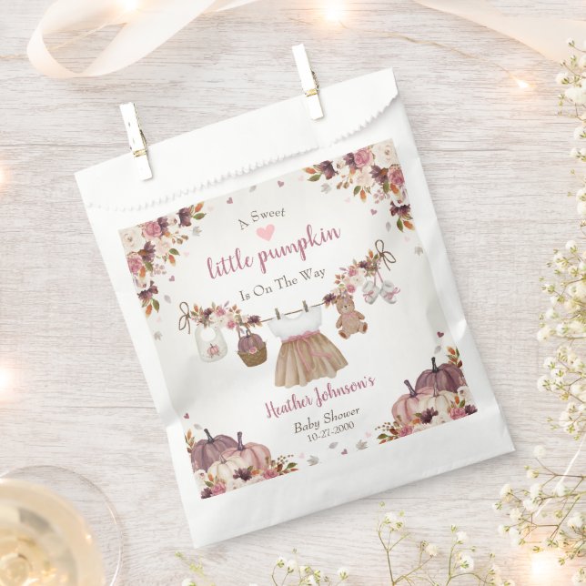 Sweet Little Pumpkin Autumn Baby Shower Geschenktütchen (Ausgeschnitten)