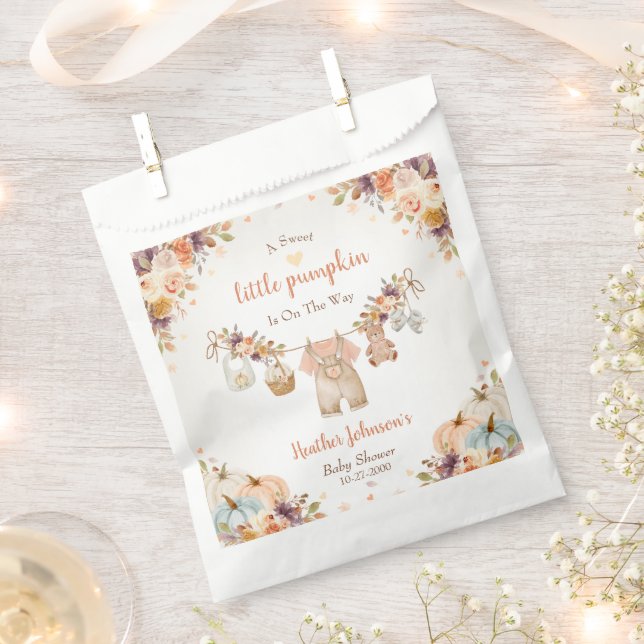 Sweet Little Pumpkin Autumn Baby Shower Geschenktütchen (Ausgeschnitten)