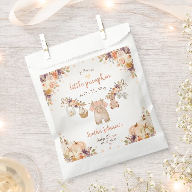 Sweet Little Pumpkin Autumn Baby Shower Geschenktütchen (Ausgeschnitten)