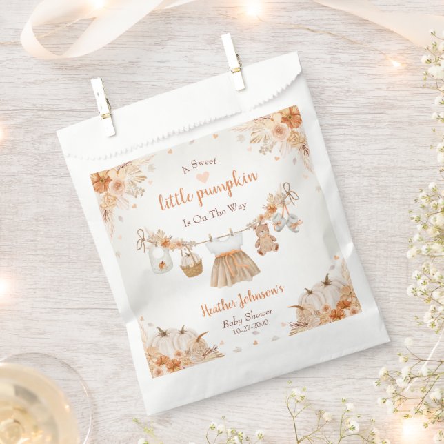 Sweet Little Pumpkin Autumn Baby Shower Geschenktütchen (Ausgeschnitten)