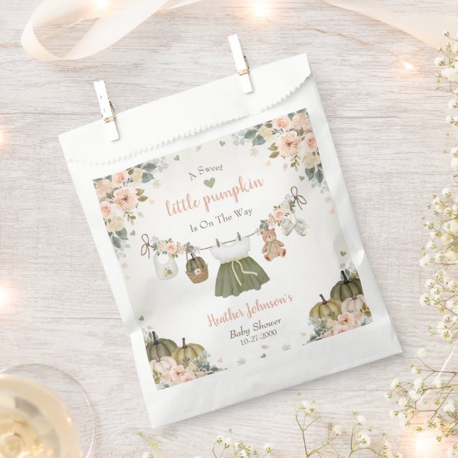 Sweet Little Pumpkin Autumn Baby Shower Geschenktütchen (Ausgeschnitten)