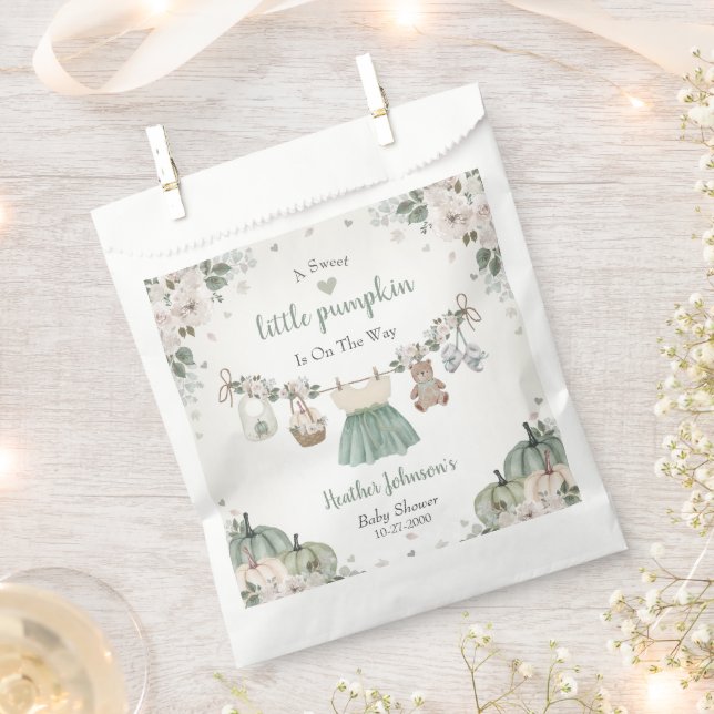 Sweet Little Pumpkin Autumn Baby Shower Geschenktütchen (Ausgeschnitten)