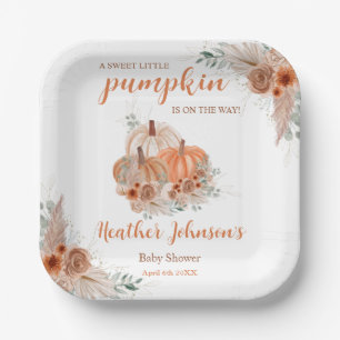 Sweet Little Pumpkin Autumn Baby Shower Pappteller