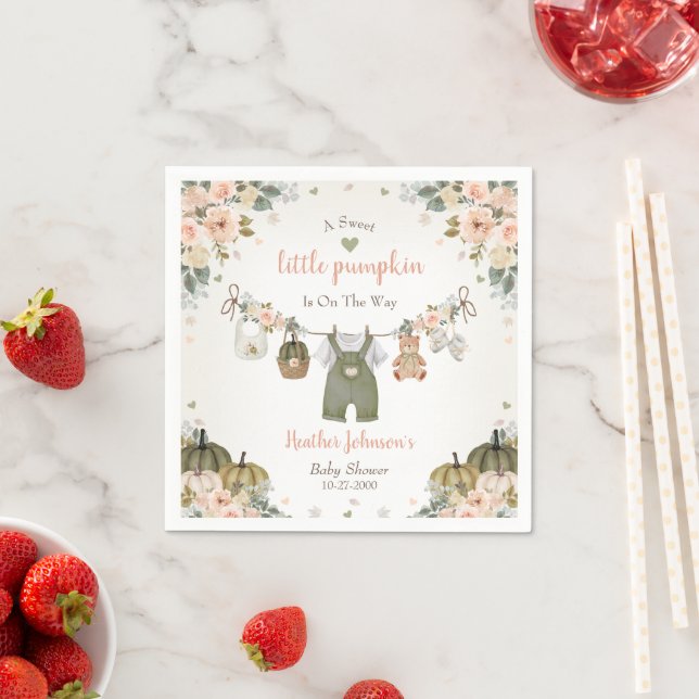 Sweet Little Pumpkin Autumn Baby Shower Serviette (Beispiel)