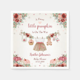 Sweet Little Pumpkin Autumn Baby Shower Serviette