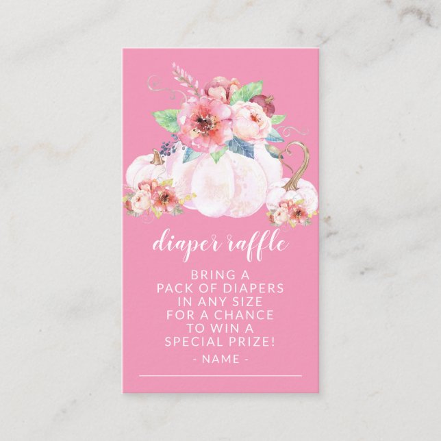 Sweet Little Pumpkin Baby Dusche Windel Raffle Begleitkarte (Vorderseite)