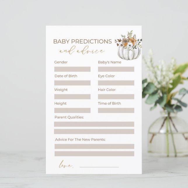 Sweet Little Pumpkin Baby Shower Card (Stehend Vorderseite)