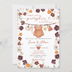 Sweet Little Pumpkin Boho Baby Kleidung Baby Dusch Einladung