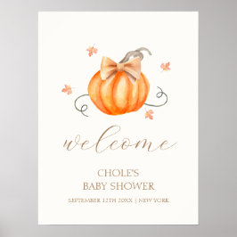 Sweet Little Pumpkin Bow Fall Baby Dusche Willkomm Poster