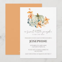 Sweet Little Pumpkin Fall Kinderdusche Einladung