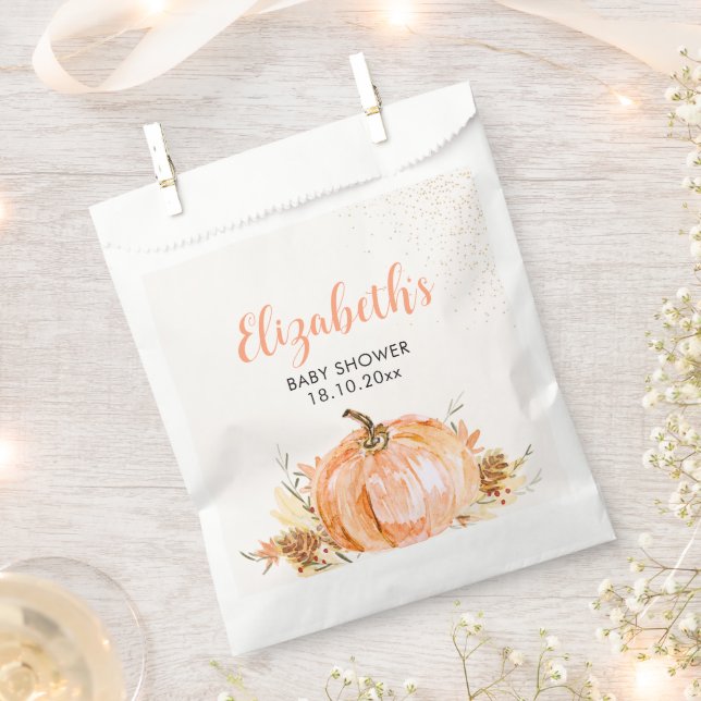 Sweet Little Pumpkin is on her Way, Baby Shower Geschenktütchen (Ausgeschnitten)
