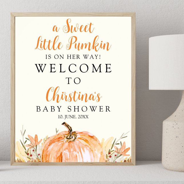 Sweet Little Pumpkin is on her Way, Baby Shower Poster (Von Creator hochgeladen)