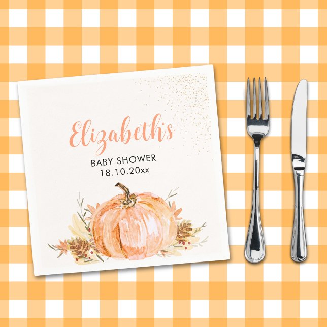 Sweet Little Pumpkin is on her Way, Baby Shower Serviette (Von Creator hochgeladen)