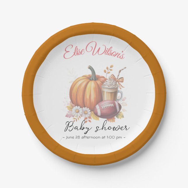 Sweet little pumpkin is on the way pappteller (Vorderseite)