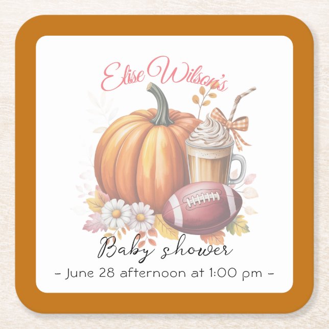 Sweet little pumpkin is on the way rechteckiger pappuntersetzer (Vorderseite)