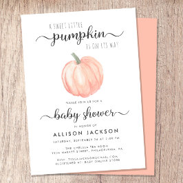 Sweet Little Pumpkin Orange Watercolor Babydusche Einladung