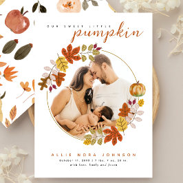 Sweet Little Pumpkin Photo Fall Baby Announcement Ankündigung