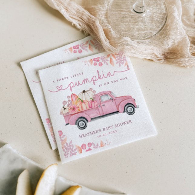 Sweet Little Pumpkin Pink Autumn Baby Dusche Serviette (Von Creator hochgeladen)